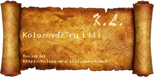 Kolozsváry Lili névjegykártya